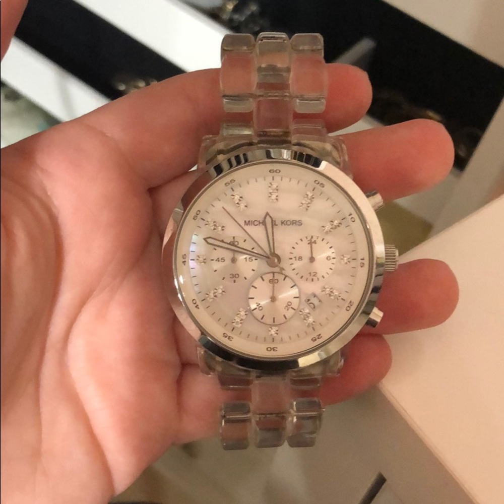 Clear micheal kors watch